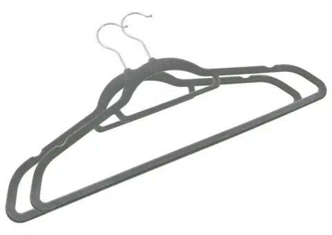 Set de umerașe anti-alunecare, 100 buc., gri, catifea - 4/5