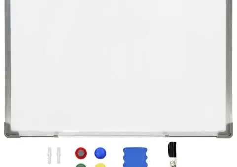 Tablă magnetică albă cu ștergere uscată 90x60 cm oțel - 1/5