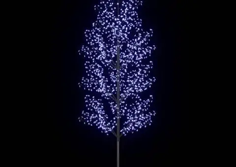 Pom Crăciun, 1200 LED-uri lumină albastră flori de cireș 400 cm - 4/5