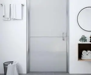 vidaXL Ușă de duș, 91 x 195 cm, sticlă securizată mată