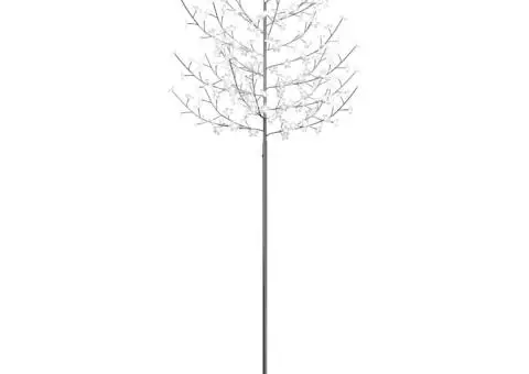 Pom Crăciun, 220 LED-uri alb rece, flori de cireș, 220 cm - 2/5