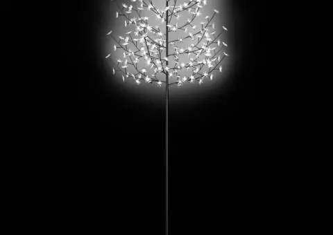 Pom Crăciun, 220 LED-uri alb rece, flori de cireș, 220 cm - 4/5