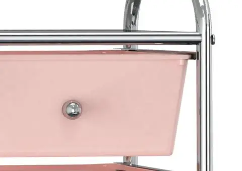Cărucior de depozitare mobil cu 4 sertare, roz, plastic - 5/5