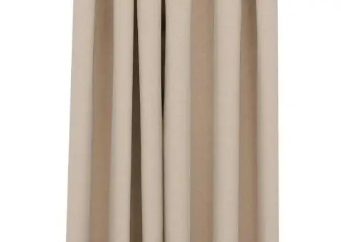 Perdea opacă, aspect pânză, cu ocheți, bej, 290x245 cm - 2/5