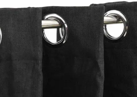 Perdele opace, aspect pânză, 2 buc., antracit, 140 x 175 cm - 3/5