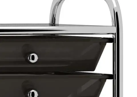 Cărucior de depozitare mobil cu 10 sertare, negru, plastic - 4/5