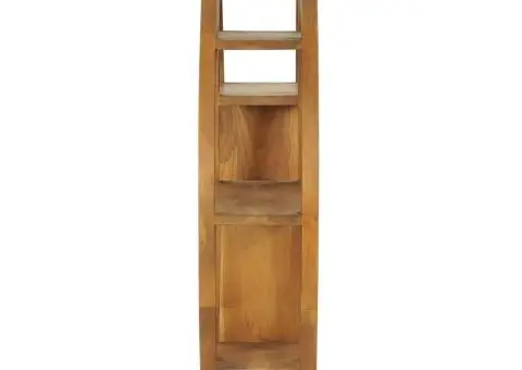 Raft de perete Yin Yang, 80 x 17,5 x 80 cm, lemn masiv de tec - 3/5