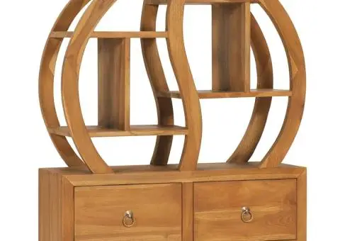 Dulap cu raft Yin Yang, 68 x 26 x 83 cm, lemn masiv de tec - 1/5