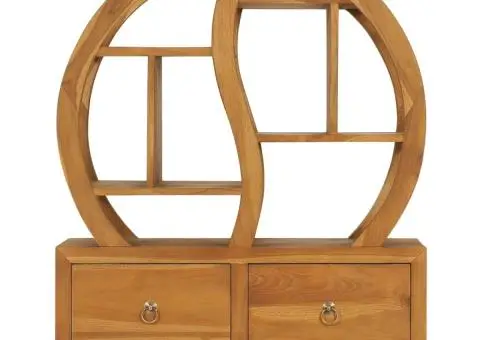 Dulap cu raft Yin Yang, 68 x 26 x 83 cm, lemn masiv de tec - 2/5