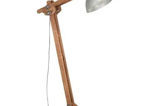 Lampă de podea, argintiu, lemn masiv de mango, E27 - 2/5