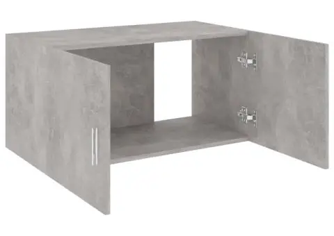 Dulap montat pe perete, gri beton, 80x39x40 cm, lemn prelucrat - 4/5