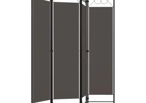 Paravan de cameră cu 4 panouri, antracit, 160x180 cm - 3/5