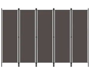 vidaXL Paravan de cameră cu 5 panouri, antracit, 250 x 180 cm