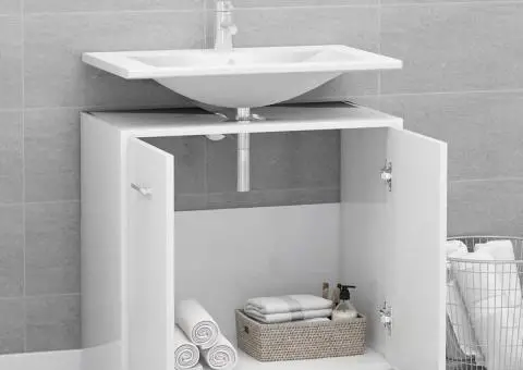 Dulap de baie, alb, 60x33x61 cm, lemn prelucrat - 3/5