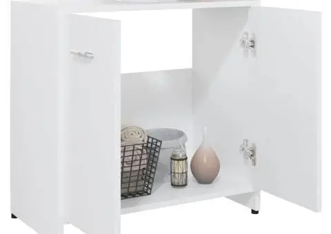 Dulap de baie, alb, 60x33x61 cm, lemn prelucrat - 4/5