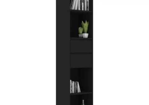 Bibliotecă, negru, 36x30x171 cm, lemn prelucrat - 3/5