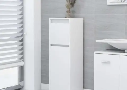 Dulap de baie, alb, 30x30x95 cm, lemn prelucrat - 1/5