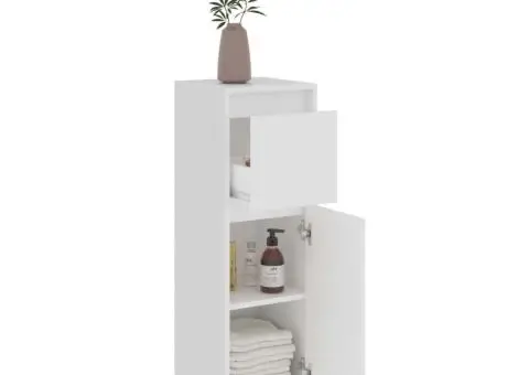 Dulap de baie, alb, 30x30x95 cm, lemn prelucrat - 5/5