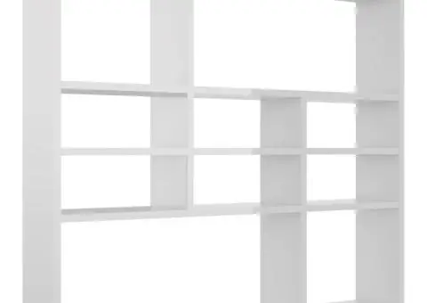 Raft de perete, alb extralucios, 90x16x78 cm, lemn prelucrat - 2/5