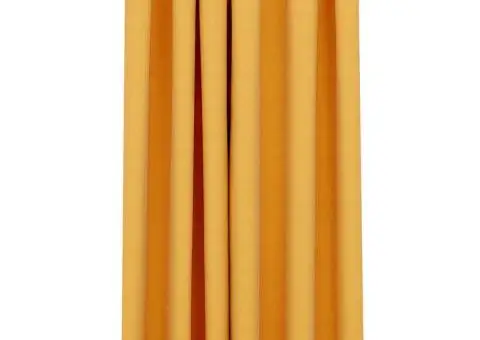 Perdea opacă, aspect pânză, cu ocheți, galben, 290x245 cm - 2/5