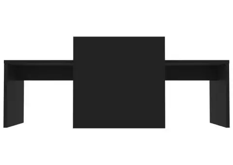 Set măsuțe de cafea, negru, 100x48x40 cm, lemn prelucrat - 4/5