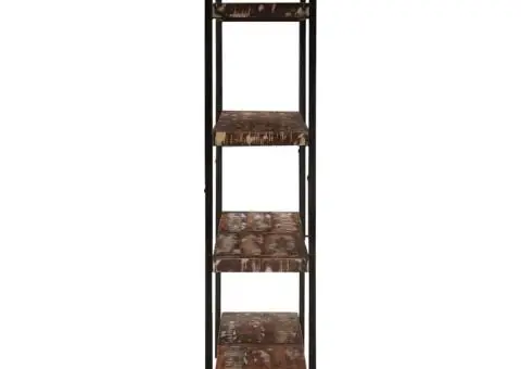 Bibliotecă cu 4 rafturi, 160 x 40 x 180 cm, lemn masiv reciclat - 5/5