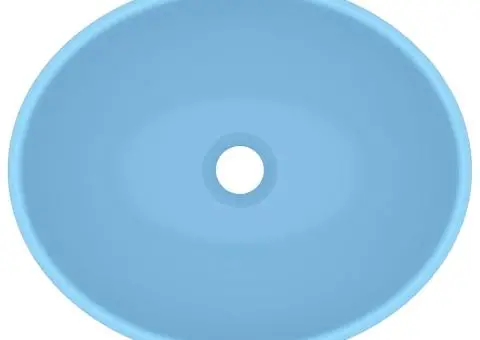 Chiuvetă de lux, albastru mat, 40x33 cm, ceramică, formă ovală - 4/5
