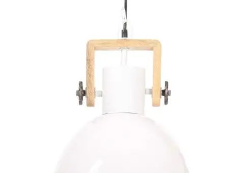 Lampă suspendată industrială, 25 W, alb, 30 cm, E27, rotund - 3/5