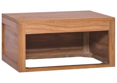 Dulap de baie suspendat, 60 x 45 x 30 cm, lemn masiv de tec - 3/5