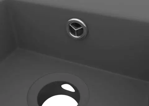 Chiuvetă de baie cu preaplin, gri închis, ceramică - 5/5