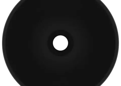 Chiuvetă baie lux, negru mat, 32,5x14 cm, ceramică, rotund - 3/5