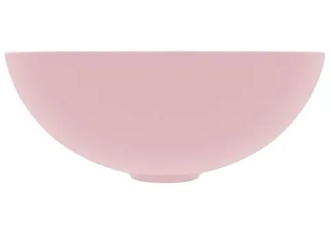 Chiuvetă de baie, roz mat, ceramică, rotund - 3/5