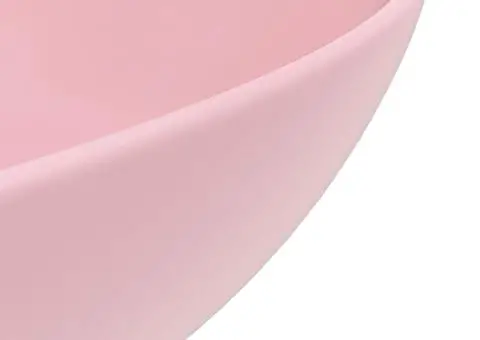 Chiuvetă de baie, roz mat, ceramică, rotund - 5/5