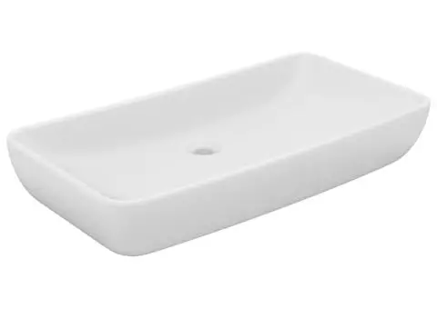 Chiuvetă dreptunghiulară de lux, alb mat, 71 x 38 cm, ceramică - 2/5