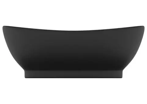 Chiuvetă lux cu preaplin, negru mat, 58,5x39 cm ceramică, oval - 3/5