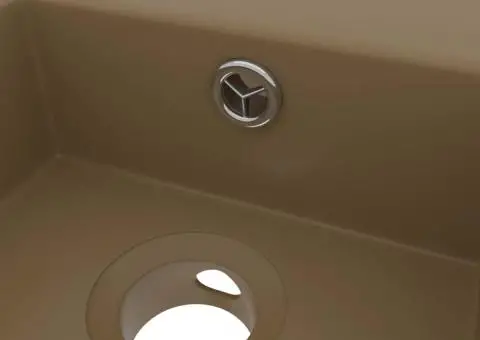 Chiuvetă de baie cu preaplin, crem mat, ceramică - 5/5