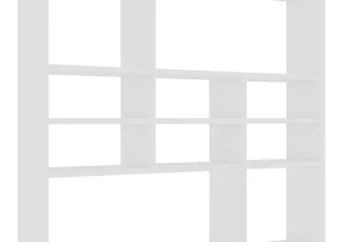 Raft de perete, alb, 90x16x78 cm, lemn prelucrat - 2/5