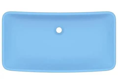 Chiuvetă dreptunghiulară lux, bleu mat, 71 x 38 cm, ceramică - 3/5