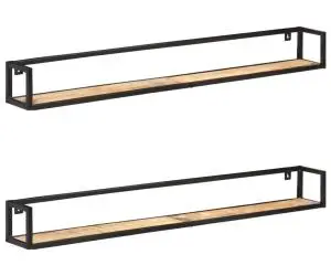 vidaXL Rafturi de perete, 2 buc., 160 cm, lemn de mango nefinisat