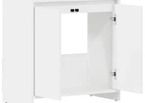 Dulap de baie, alb extralucios, 60x33x61 cm, lemn prelucrat - 5/5