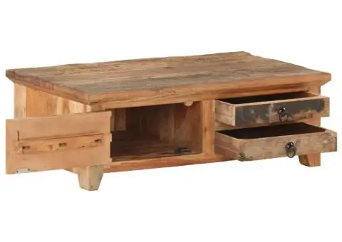 Masă de cafea, 90 x 50 x 31 cm, lemn masiv reciclat - 2/5