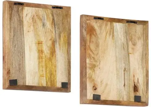Panouri perete sculptate manual 2 buc. 40x40x1,5 cm lemn mango - 3/5