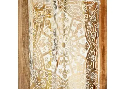 Panouri perete sculptate manual 2 buc. 40x40x1,5 cm lemn mango - 4/5