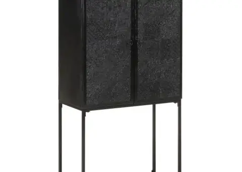 Servantă, negru, 60x30x120 cm, lemn masiv de acacia & mango - 1/5