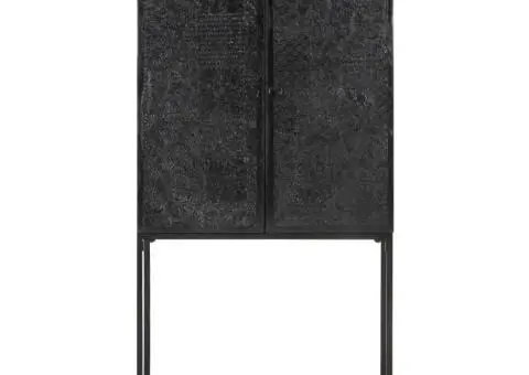 Servantă, negru, 60x30x120 cm, lemn masiv de acacia & mango - 3/5