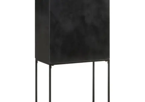 Servantă, negru, 60x30x120 cm, lemn masiv de acacia & mango - 4/5