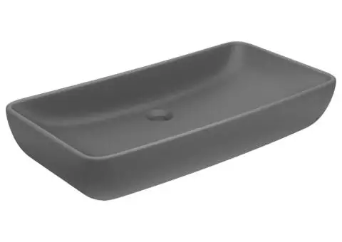 Chiuvetă de lux gri închis mat 71x38 cm ceramică dreptughiular - 2/5