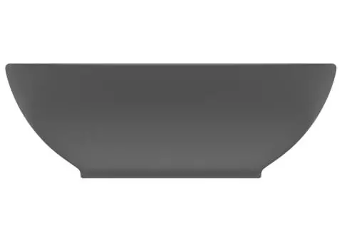 Chiuvetă de lux, gri închis mat, 40x33cm, ceramică, formă ovală - 3/5