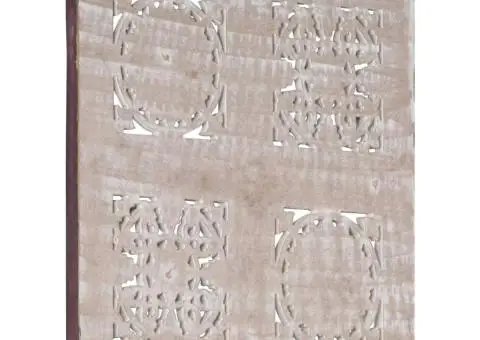 Panouri perete sculptate manual, maro/alb, 40x40x1,5 cm, MDF - 3/5
