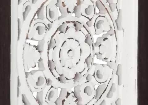 Panouri perete sculptate manual, maro/alb, 40x40x1,5 cm, MDF - 5/5